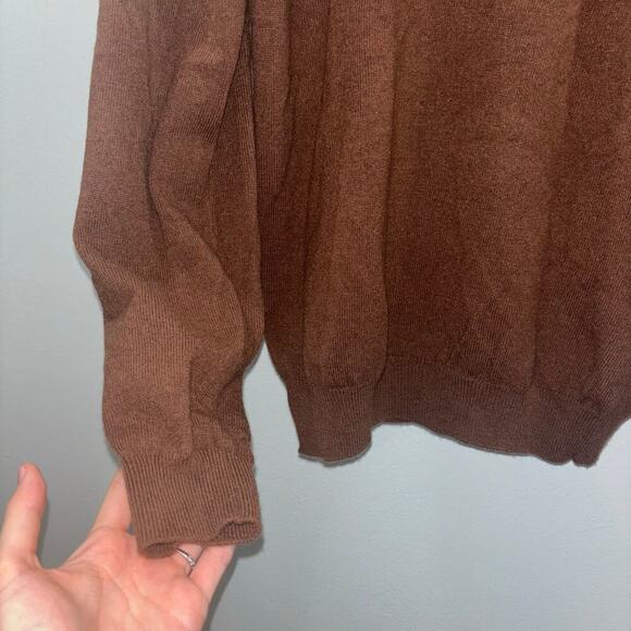 Massimo Dutti Wool Cashmere Blend Brown Turtleneck Sweater Size Large - Picture 6 of 13